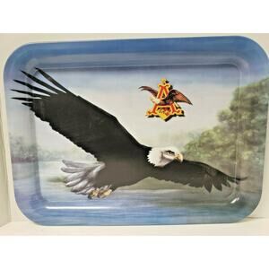 Vintage Anheuser-Busch Soaring Eagle Tin Metal Tray 1999 17.5"x13" WH‎